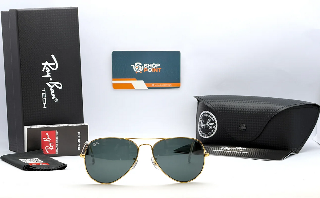 Ray-Ban RB3025 58mm Gold Frame Green Lens Aviator Sunglasses
