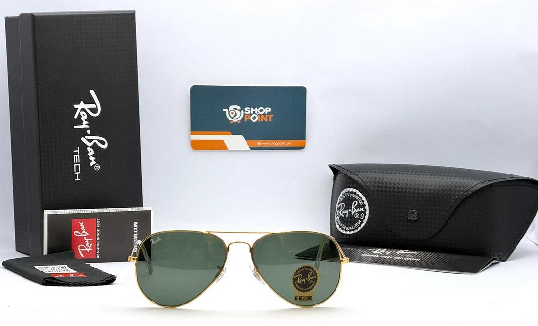 Ray-Ban RB3025 58mm Gold Green Lens Aviator Sunglasses