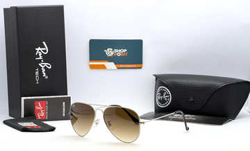 Ray-Ban RB3025 58mm Silver Brown Gradient Aviator Sunglasses
