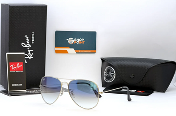 Ray-Ban RB3026 62 Silver Blue Gradient Aviator Sunglasses