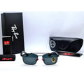 Ray Ban sunglasses with case and box on a white background