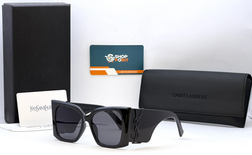 Saint Laurent Black Bold Square Sunglasses