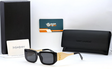 Saint Laurent M1726L Black Gold Square Sunglasses