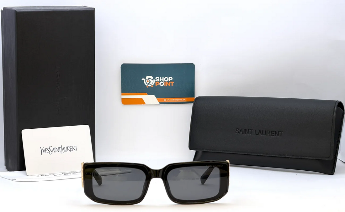 Saint Laurent M1726L Black Gold Square Sunglasses