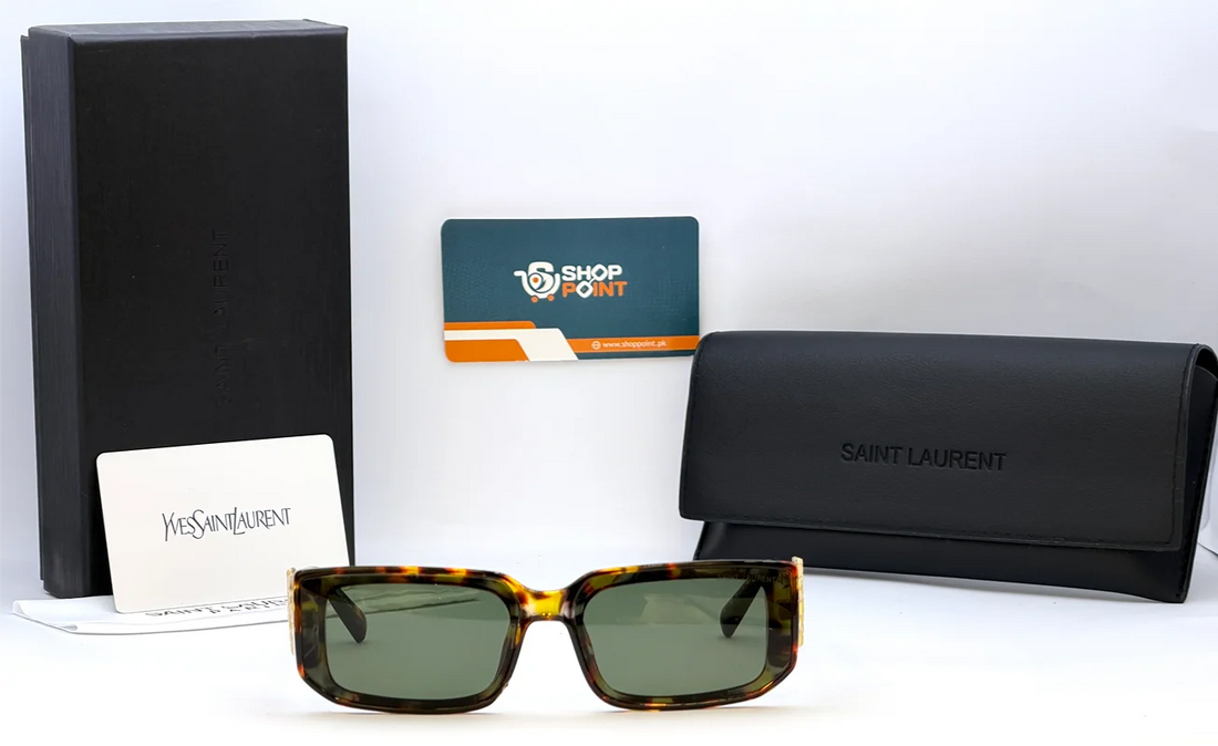 Saint Laurent M1726L Tortoise Green Square Sunglasses