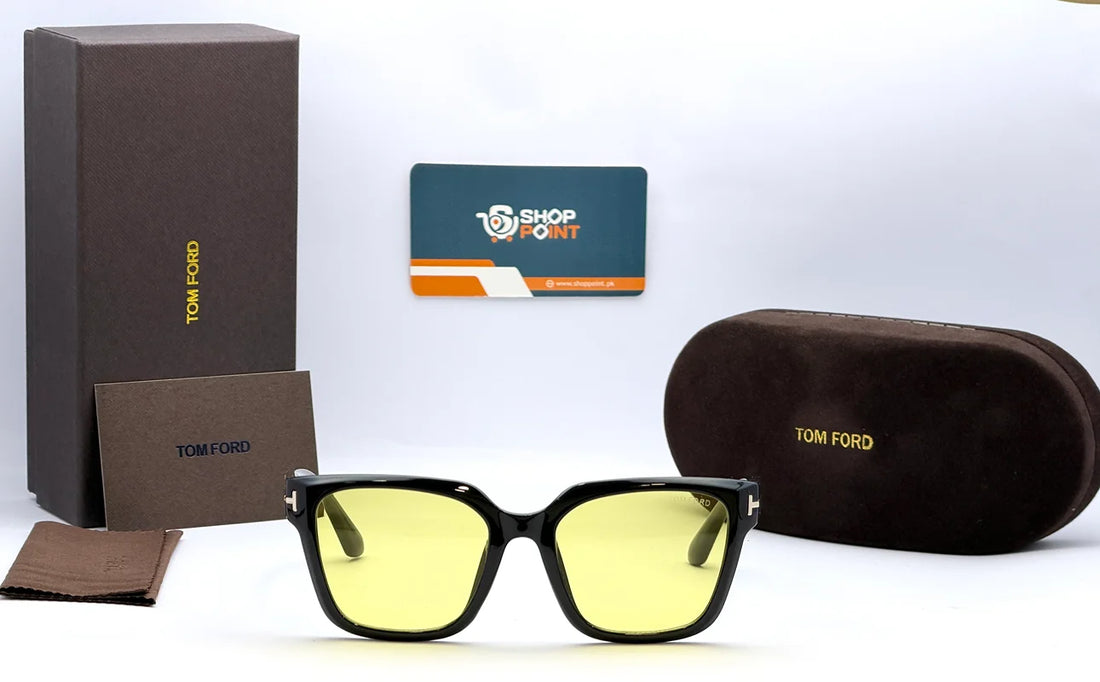 Tom Ford 1305X Black Frame Yellow Photochromic Sunglasses