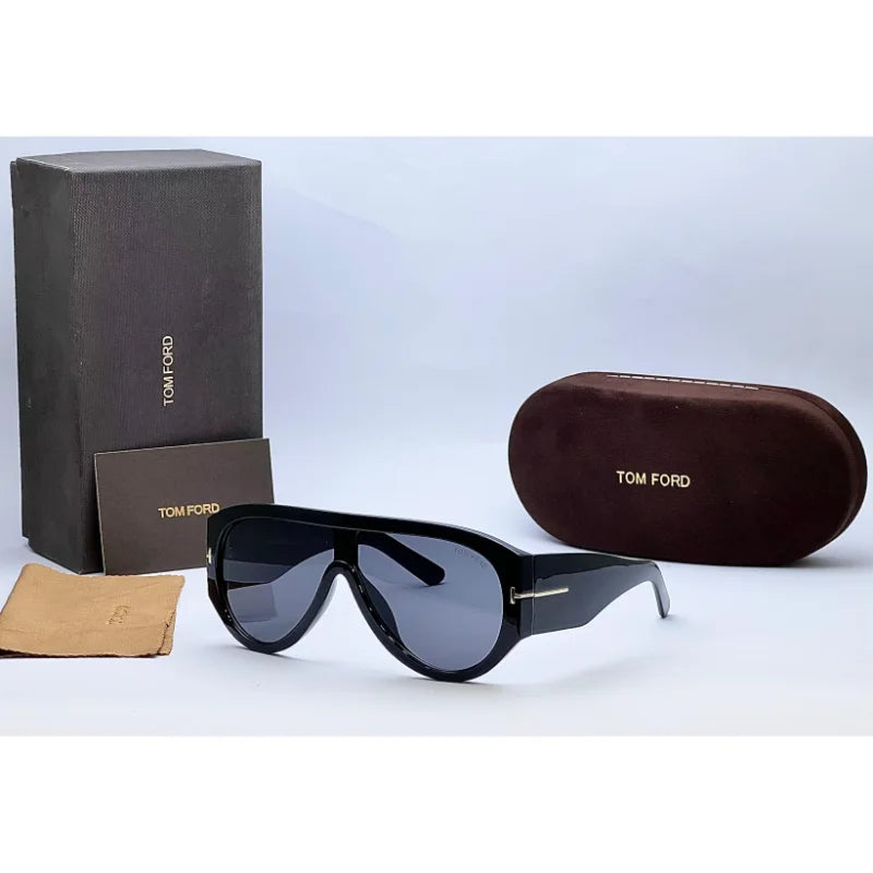 Tom Ford Bronson sunglasses with light tinted lenses and black plastic frame