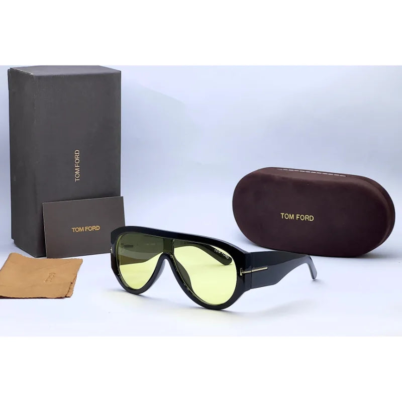 Tom Ford Bronson sunglasses with light tinted lenses and black plastic frame
