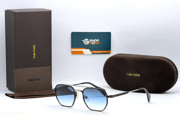 Tom Ford TF617 Silver Blue Lens Sunglasses