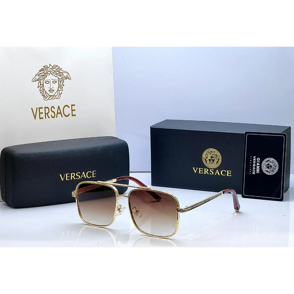 Versace Gold Brown Sunglasses