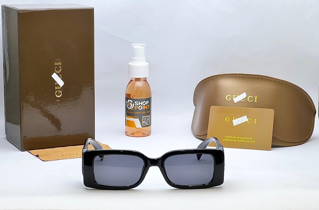 Rectangular Injection Black Sunglasses