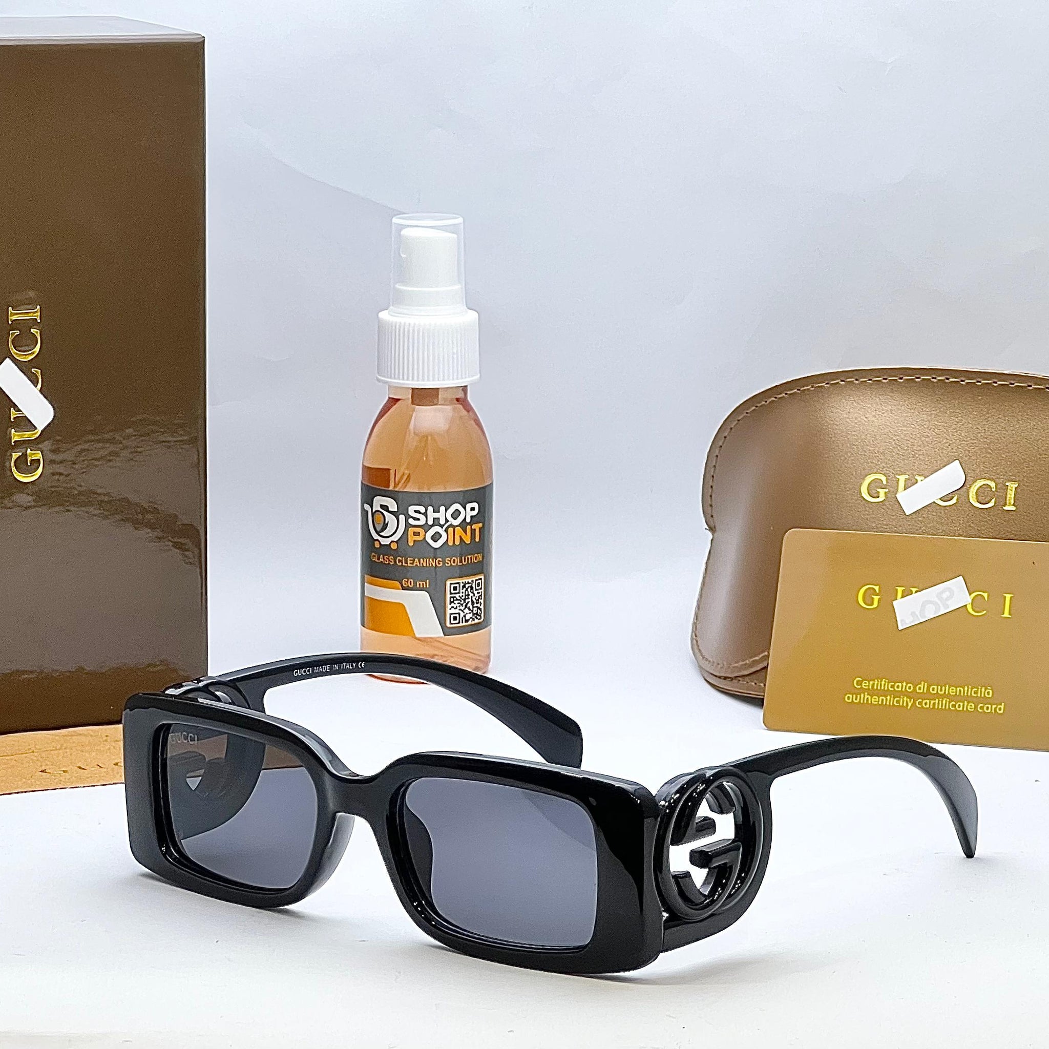 Rectangular Injection Black Sunglasses