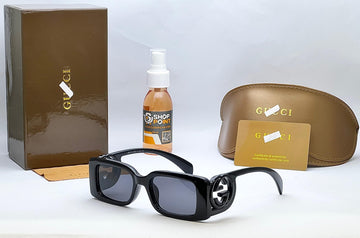 Rectangular Injection Black Sunglasses