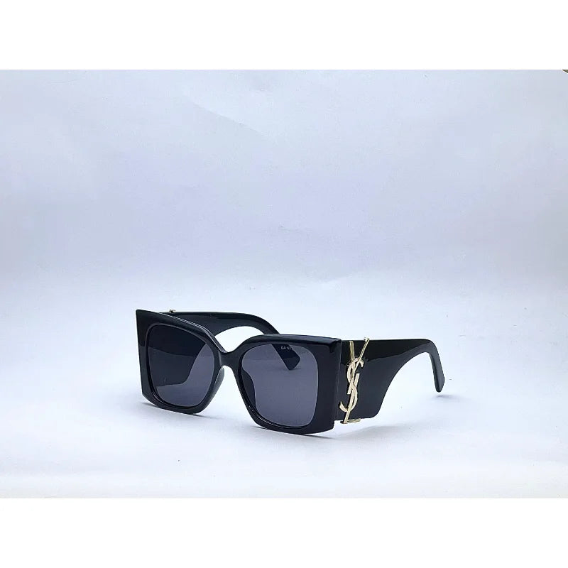 Close-up of Saint Laurent Blaze sunglasses side angle with YSL Paris logo on temple