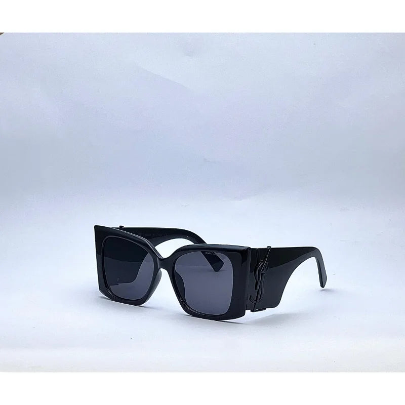 Saint Laurent YSL Blaze black frame oversized sunglasses with black acetate frame and angular square lenses