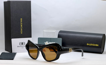 Balenciaga Black Angular Cat Eye Sunglasses