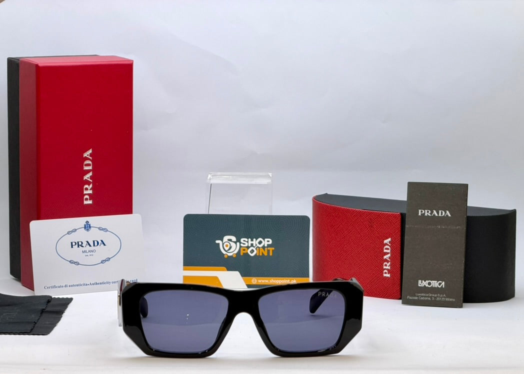 Prada Black Geometric Sunglasses with Triangle Logo
