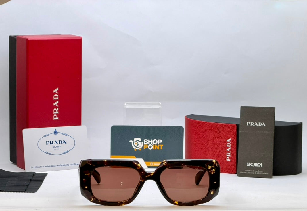 Prada Symbole Tortoise Rectangular Sunglasses