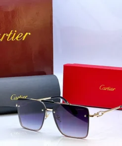 Cartier 23014 Golden Black Double Sunglasses