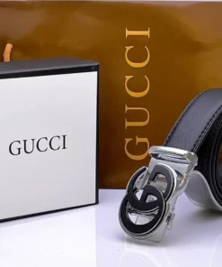 Gucci Belt Black and Silver